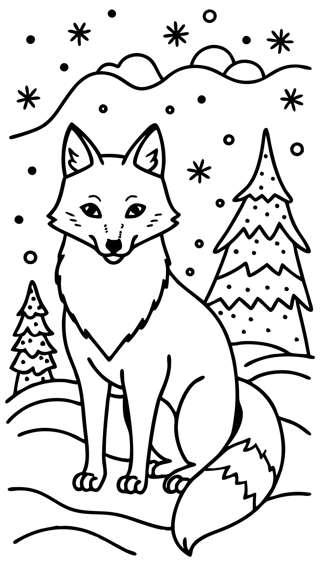 coloriage arctique renard